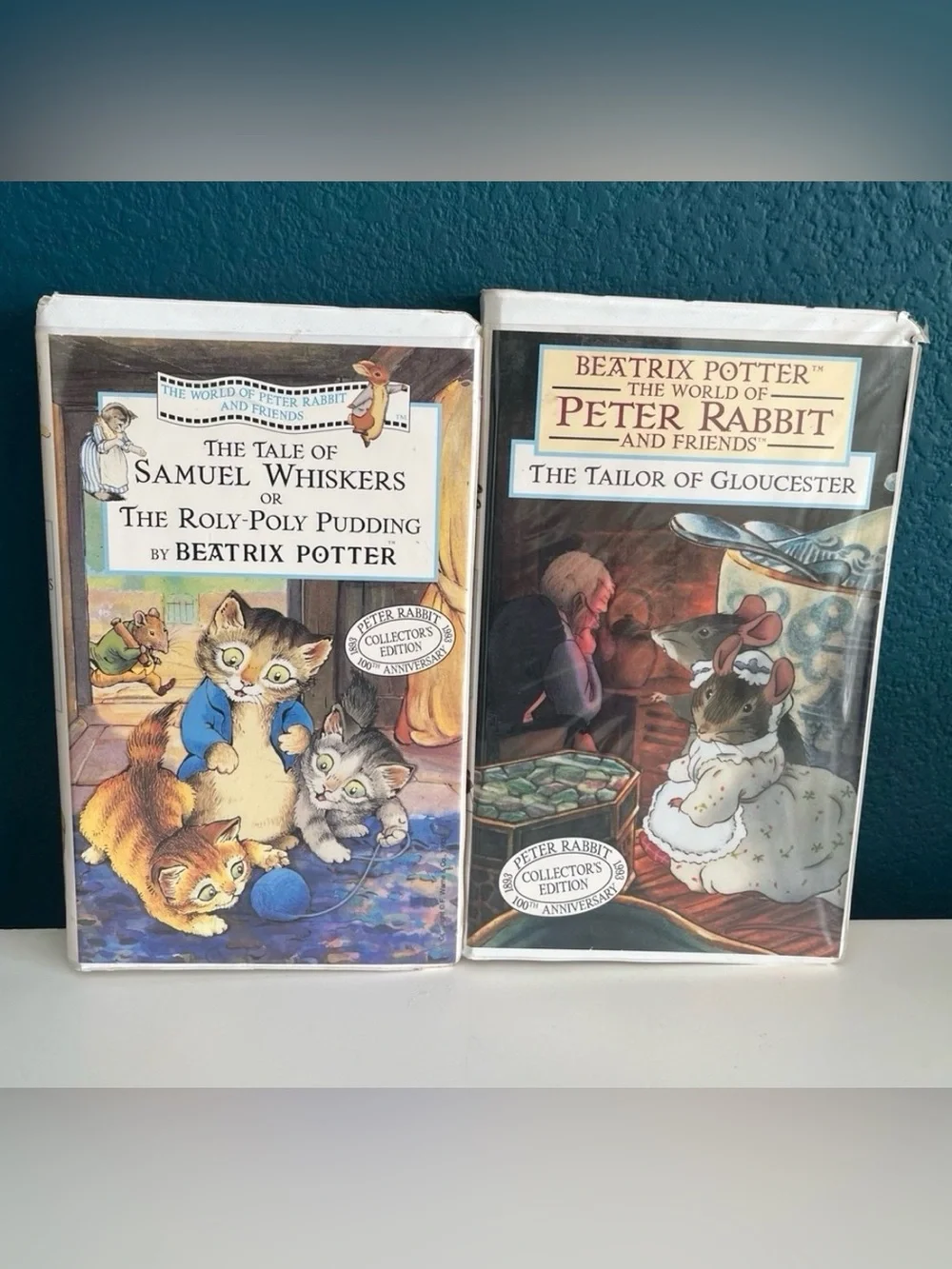 Beatrix Potter Petter Rabbit Samuel Whiskers Mug and 2 VHS Tapes